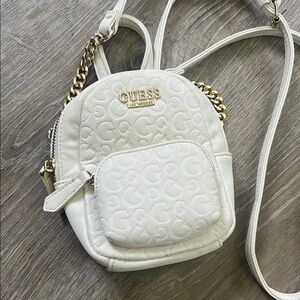 Guess White and Gold mini Backpack purse